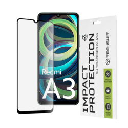 Folie sticla Xiaomi Redmi A3x Techsuit 111D Full Glue Full Cover, negru
