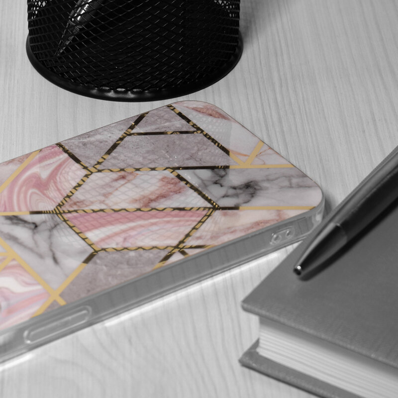 Husa Xiaomi Redmi A3x Techsuit Marble, Pink Hex