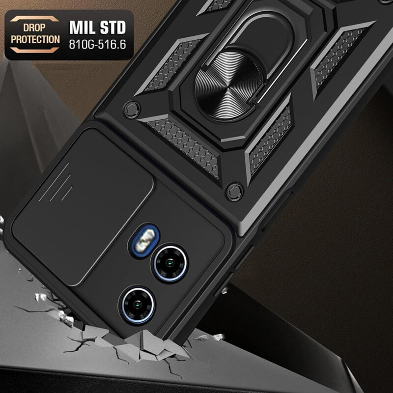 Husa Motorola Moto E15 protectie camera Techsuit CamShield Series, negru