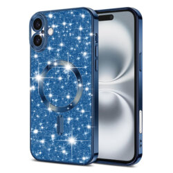 Husa premium iPhone 16 Plus Techsuit Luxury Glitter MagSafe, albastru