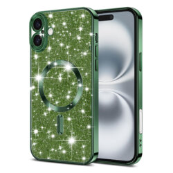 Husa premium iPhone 16 Plus Techsuit Luxury Glitter MagSafe, verde