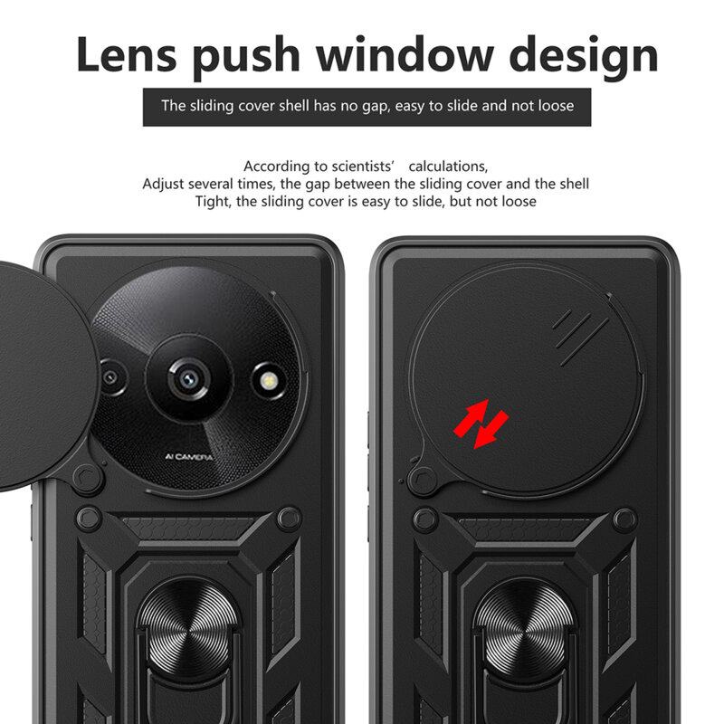 Husa Xiaomi Redmi A3 protectie camera Techsuit CamShield Series, negru