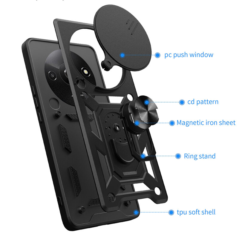 Husa Xiaomi Redmi A3x protectie camera Techsuit CamShield Series, negru