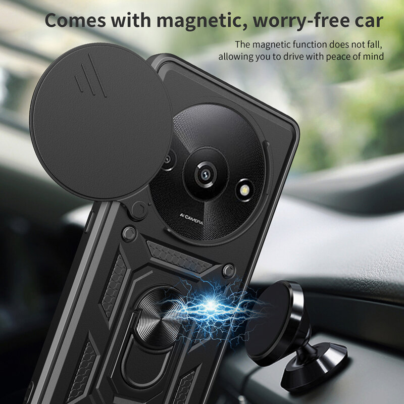 Husa Xiaomi Redmi A3x protectie camera Techsuit CamShield Series, negru