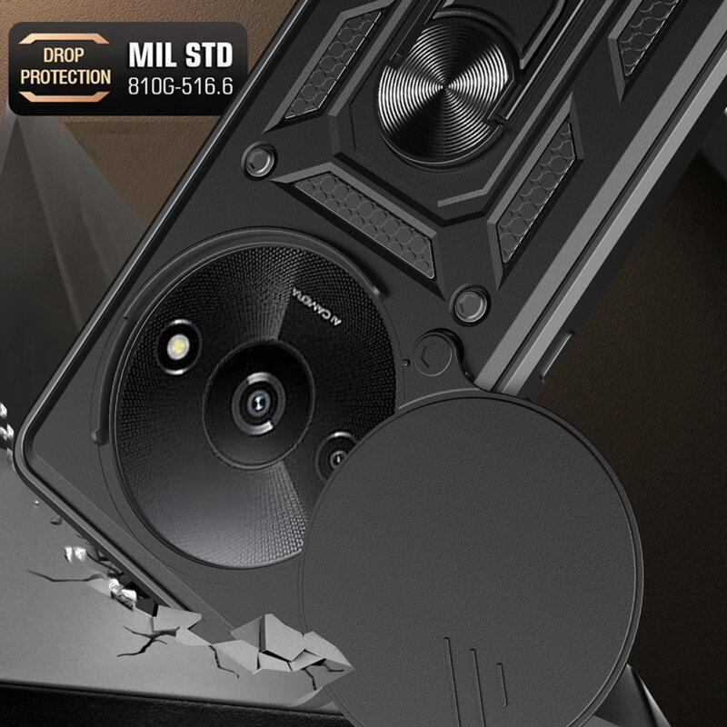 Husa Xiaomi Redmi A3x protectie camera Techsuit CamShield Series, negru