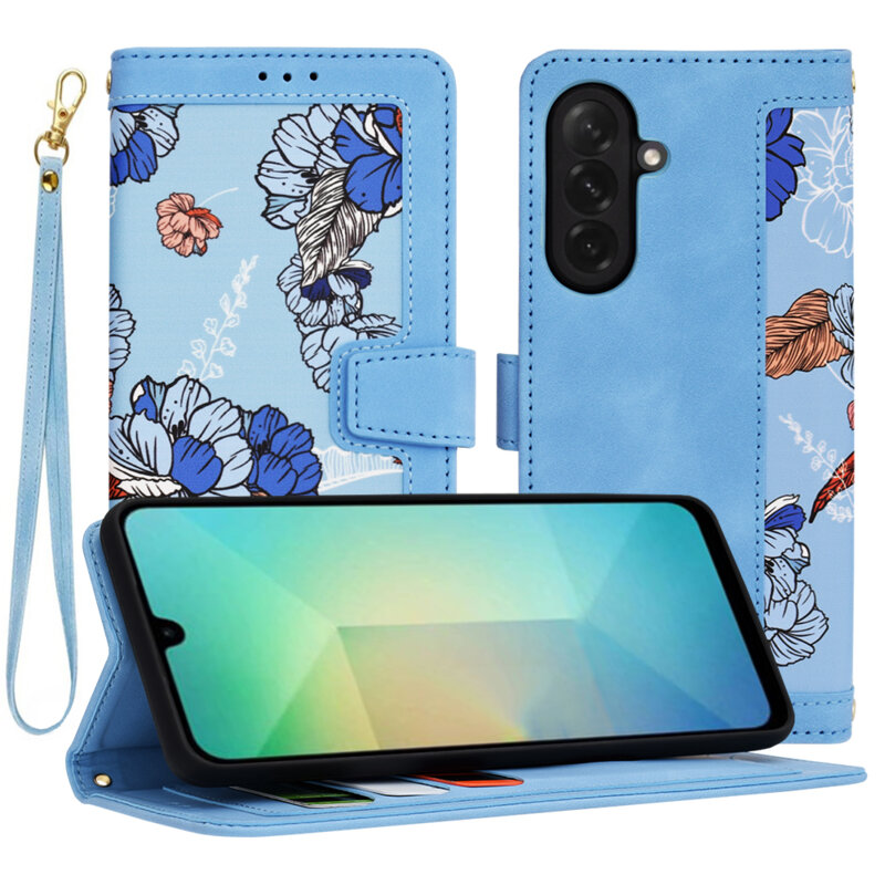 Husa personalizata fete Samsung Galaxy A26 5G Techsuit FlipCraft, bleu