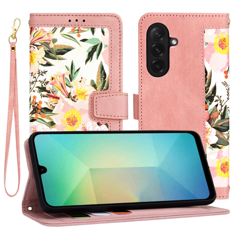 Husa personalizata fete Samsung Galaxy A26 5G Techsuit FlipCraft, roz