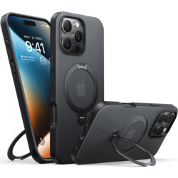 Husa iPhone 16 Pro Max Torras Ostand Spin Series, negru