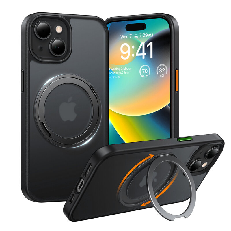 Husa iPhone 15 Plus Torras Ostand Pro Series, negru