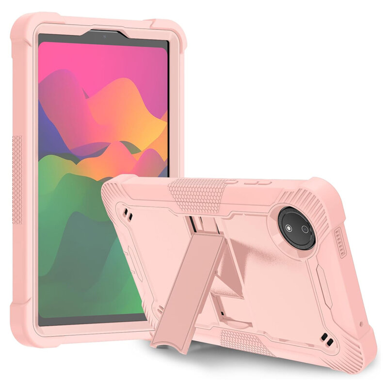 [Pachet 360°] Husa + folie sticla Xiaomi Redmi Pad SE 4G Techsuit Rugged TabShell, roz