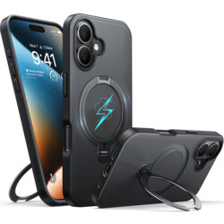 Husa iPhone 16 Torras Ostand Spin Series, negru