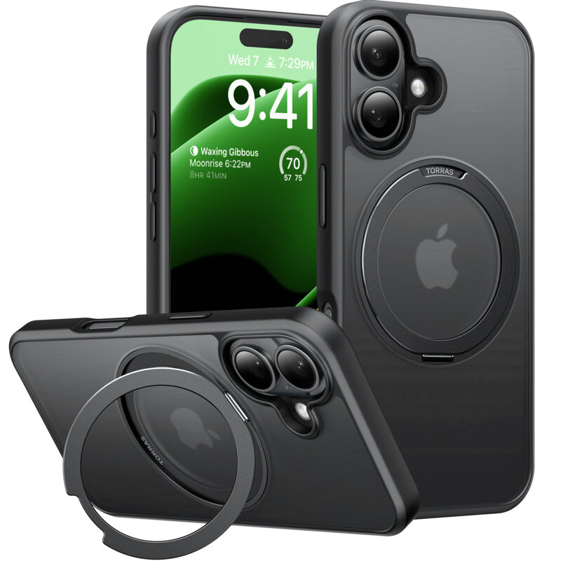 Husa iPhone 16 Plus Torras Ostand Pro Series, negru