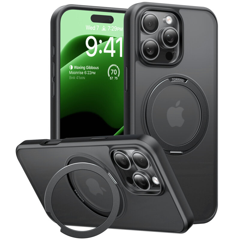Husa iPhone 16 Pro Max Torras Ostand Pro Series, negru