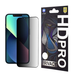 Folie sticla iPhone 13 Lito HD Pro Privacy, negru