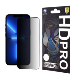 Folie sticla iPhone 13 Pro Max Lito HD Pro Privacy, negru