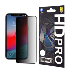 Folie sticla iPhone XS Lito HD Pro Privacy, negru