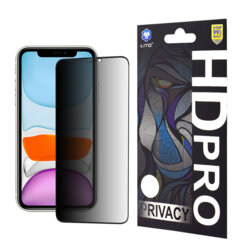 Folie sticla iPhone 11 Lito HD Pro Privacy, negru