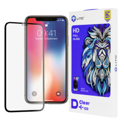 Folie sticla iPhone X, iPhone 10 Lito D+ Pro Clear, negru