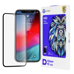 Folie sticla iPhone XS Lito D+ Pro Clear, negru