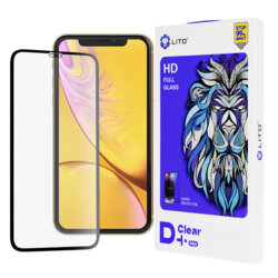 Folie sticla iPhone XR Lito D+ Pro Clear, negru