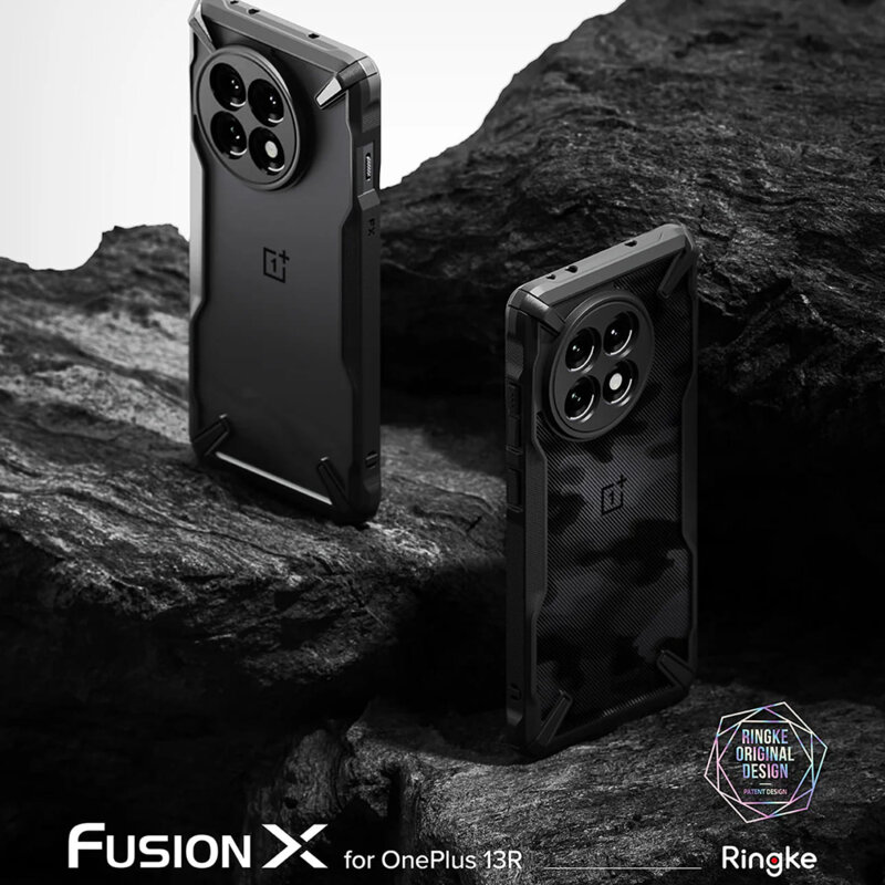Husa OnePlus 13R Ringke Fusion X, negru