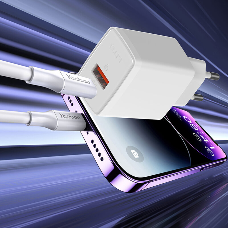 Incarcator priza Type-C, USB, PD20W, 3A Lito, alb, LC09