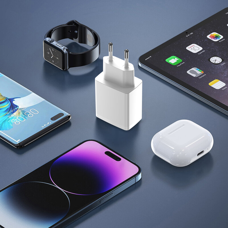 Incarcator priza Type-C, USB, PD20W, 3A Lito, alb, LC09