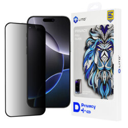 Folie sticla iPhone 16 Pro Max Lito D+ Pro Privacy, negru