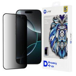 Folie sticla iPhone 16 Pro Lito D+ Pro Privacy, negru