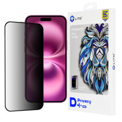 Folie sticla iPhone 16 Plus Lito D+ Pro Privacy, negru