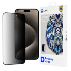 Folie sticla iPhone 15 Pro Max Lito D+ Pro Privacy, negru