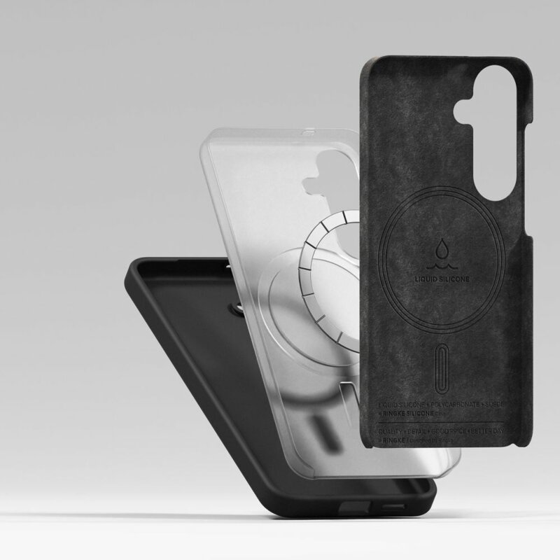 Husa Samsung Galaxy S25 Ringke Silicone Magnetic MagSafe, negru