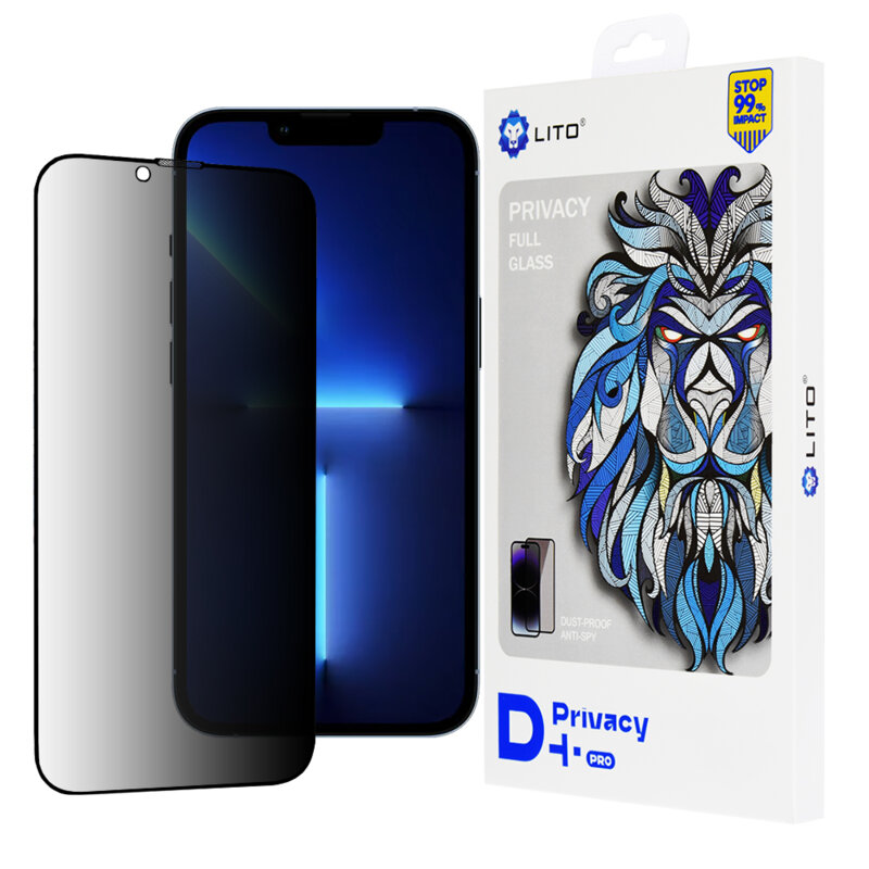Folie sticla iPhone 13 Pro Max Lito D+ Pro Privacy, negru