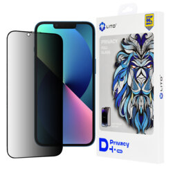 Folie sticla iPhone 13 Lito D+ Pro Privacy, negru