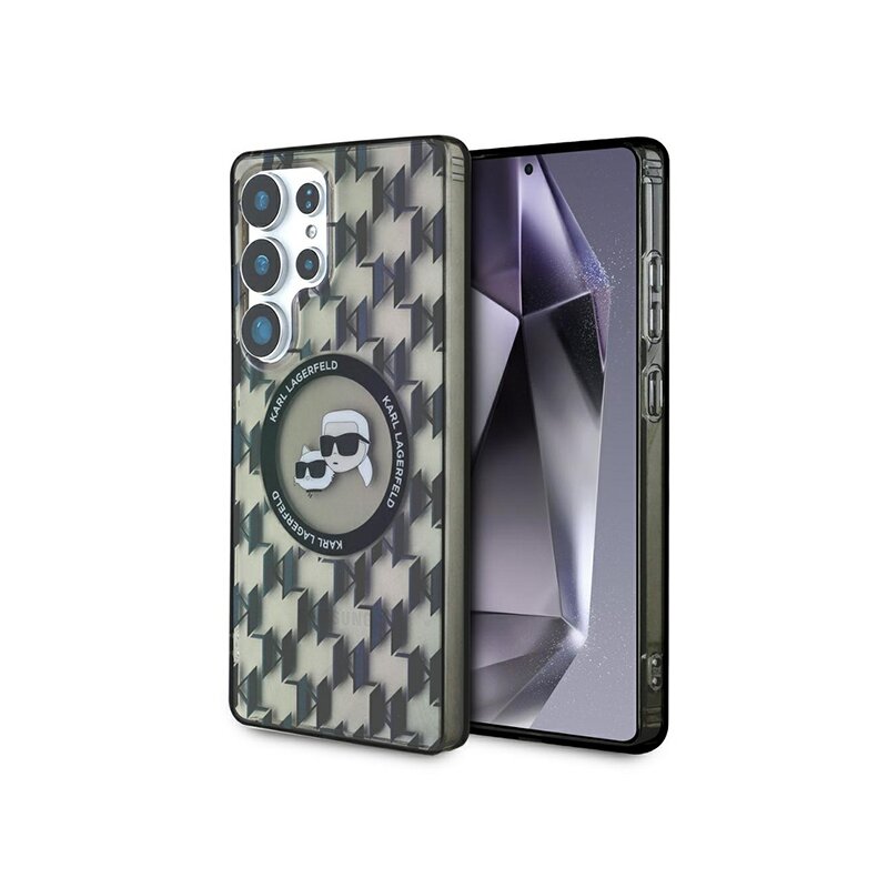 Husa Samsung Galaxy S25 Ultra Karl Lagerfeld IML Monogram MagSafe, Karl&Choupette Head, KLHMS25LHMCKMHK