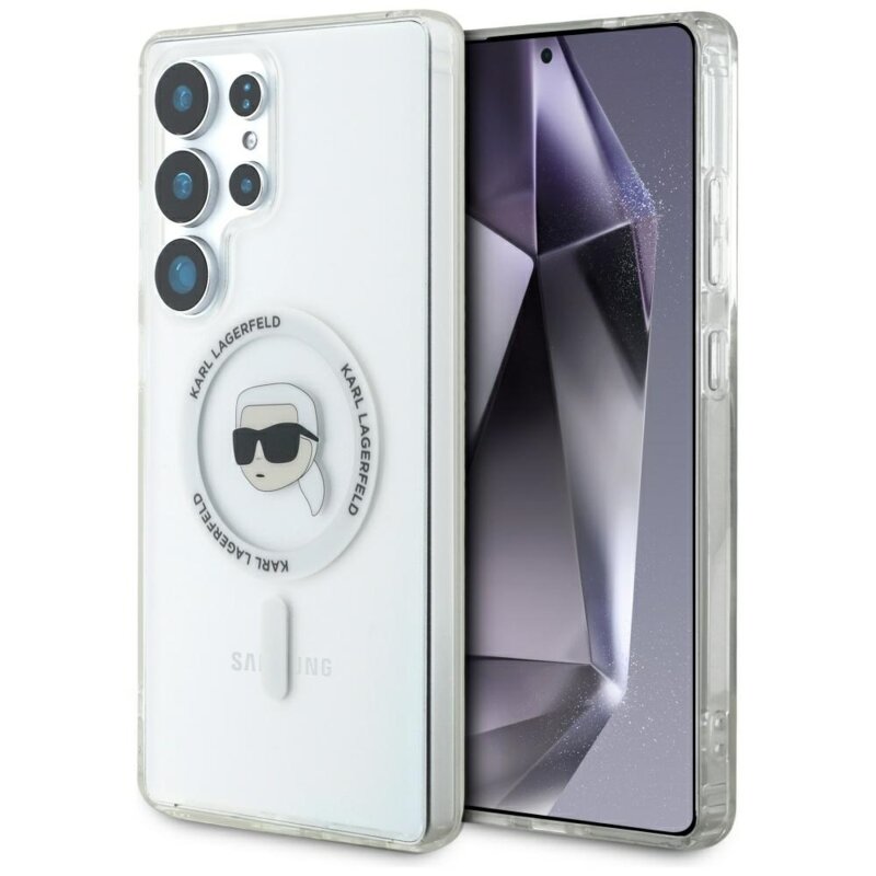 Husa Samsung Galaxy S25 Ultra Karl Lagerfeld IML MagSafe, Karl`s Head, KLHMS25LHLSKIH