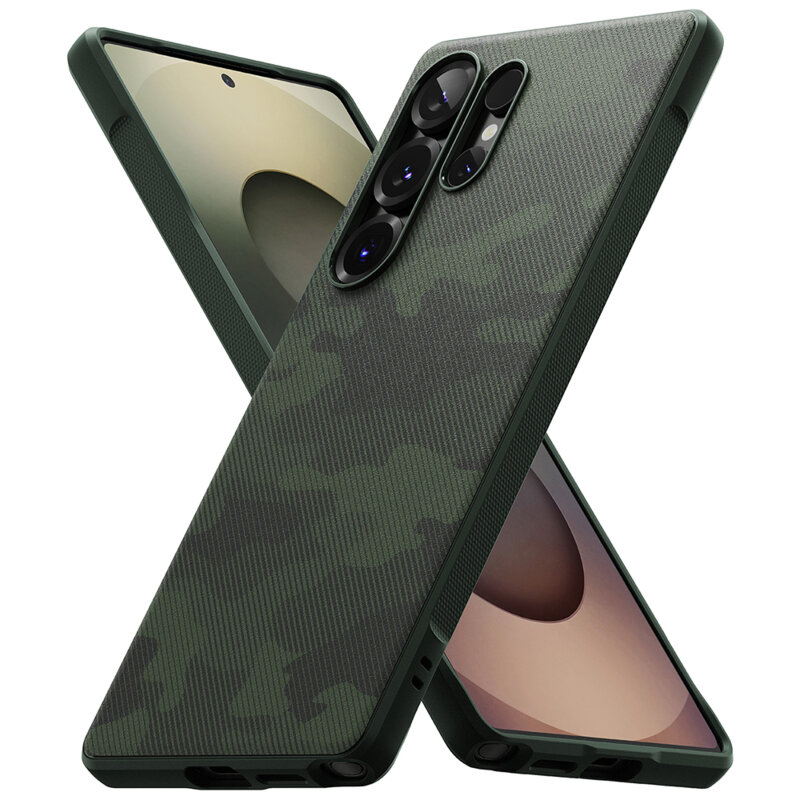 Husa Samsung Galaxy S25 Ultra Ringke Onyx Design, verde camuflaj