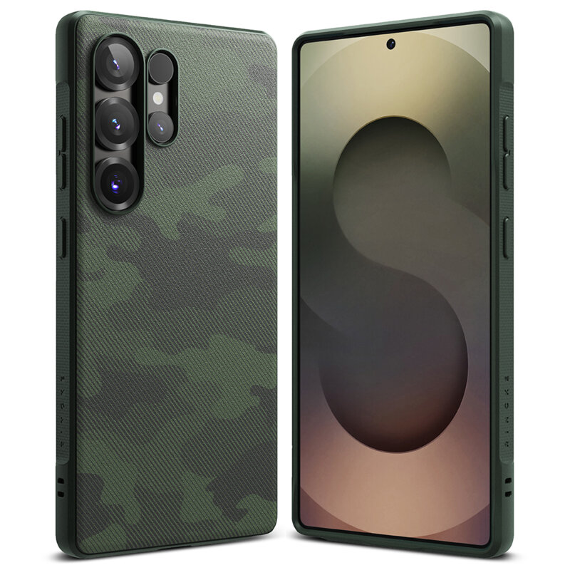 Husa Samsung Galaxy S25 Ultra Ringke Onyx Design, verde camuflaj