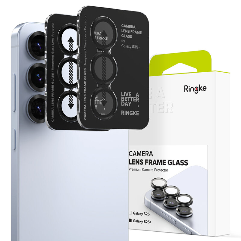 Folie sticla camera Samsung Galaxy S25 Plus Ringke Camera Lens Frame, negru