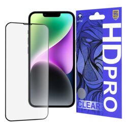 Folie sticla iPhone 14 Lito HD Pro Clear, negru