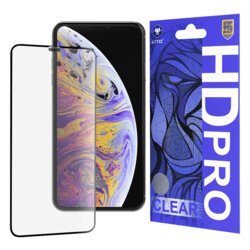 Folie sticla iPhone XS Max Lito HD Pro Clear, negru