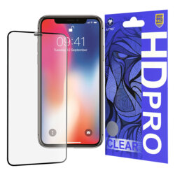Folie sticla iPhone X, iPhone 10 Lito HD Pro Clear, negru