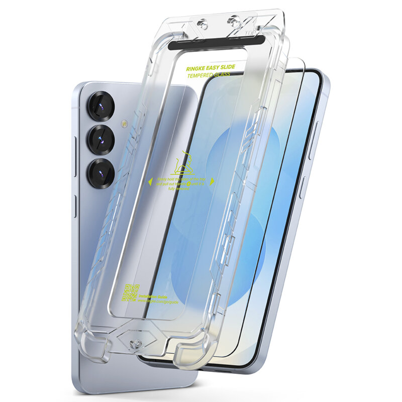 [Pachet 2x] Folie sticla Samsung Galaxy S25 Plus Ringke Easy Slide Tempered Glass, transparenta