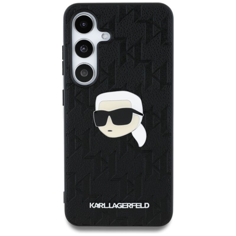 Husa Samsung Galaxy S25 Karl Lagerfeld Hardcase Monogram Leather, Karl Head Pin, KLHCS25SPGKLKIPK