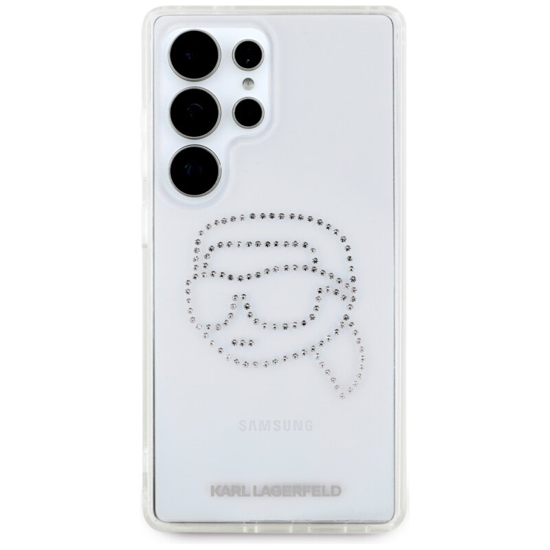Husa Samsung Galaxy S25 Ultra Karl Lagerfeld IML Rhinestones, Karl Head, transparent, KLHCS25LHKHDCELT