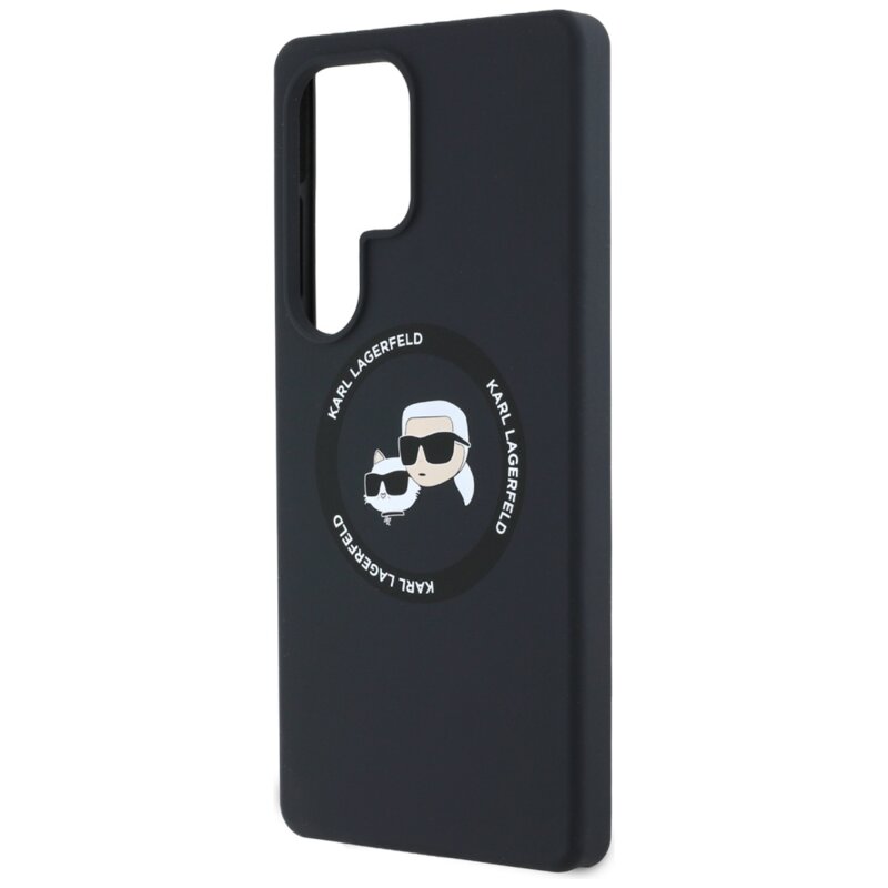 Husa Karl Lagerfeld Samsung Galaxy S25 Ultra Silicone Double Heads MagSafe, negru, KLHMS25LSKCHTCK