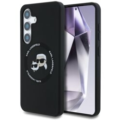 Husa Karl Lagerfeld Samsung Galaxy S25 Silicone Double Heads MagSafe, negru, KLHMS25SSKCHTCK