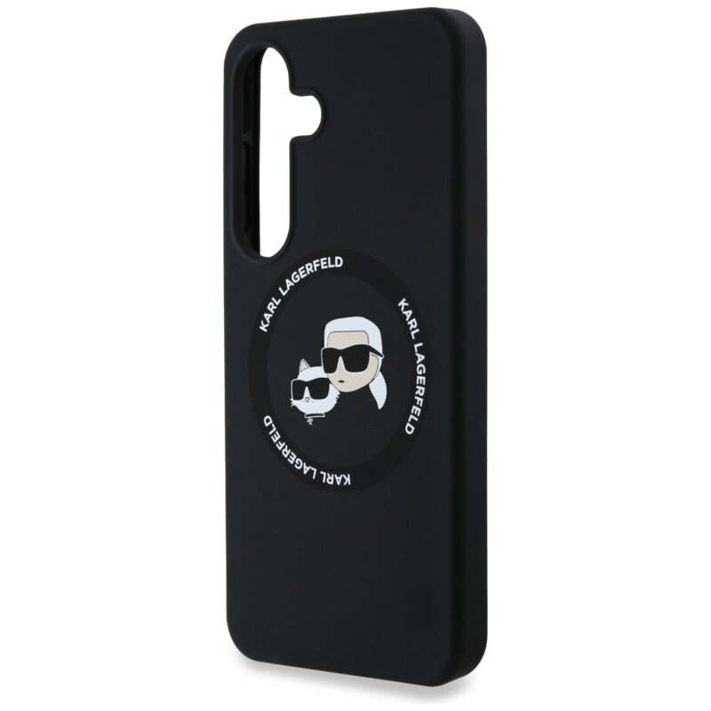 Husa Karl Lagerfeld Samsung Galaxy S25 Silicone Double Heads MagSafe, negru, KLHMS25SSKCHTCK