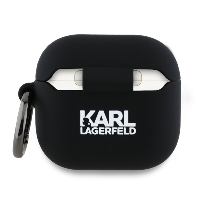 Husa Apple AirPods 4 Karl Lagerfeld Silicone Choupette Head 3D, negru, KLA4RUNCHK