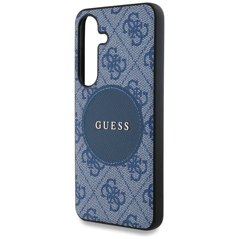 Husa Samsung Galaxy S25 Plus Guess 4G Circle Classic Logo MagSafe, albastru, GUHMS25MP4PGRSGB